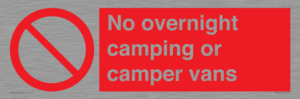 No overnight camping or camper vans